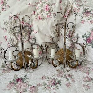 Pair of vintage Shabby Chic Sconces